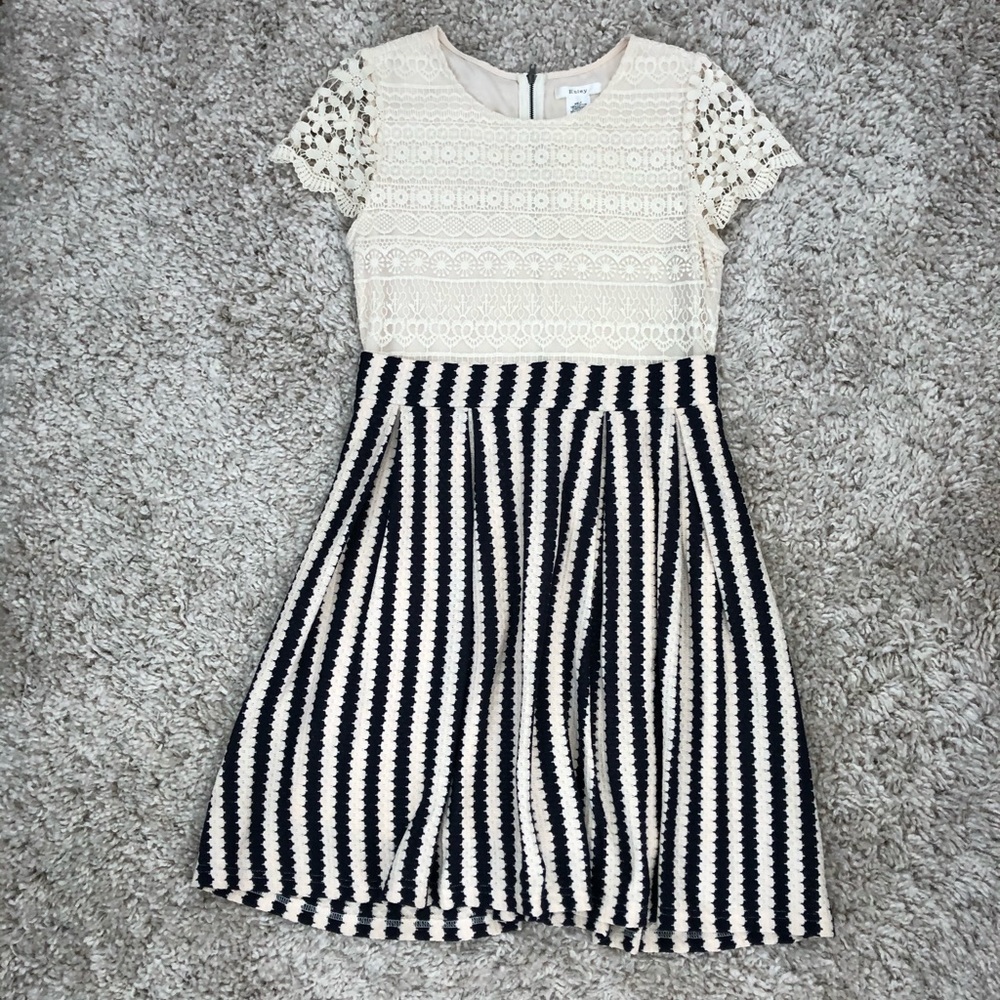 Lace and striped boutique dress